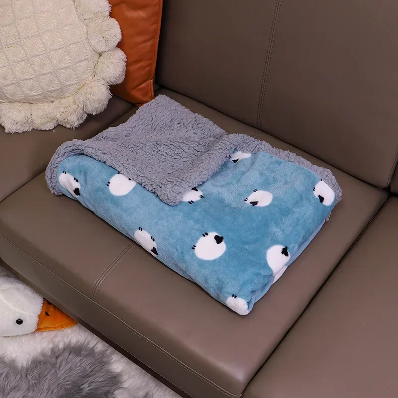 Manta gruesa para perro, manta cálida de invierno para mascotas, funda suave y esponjosa para gatos, sábana para cama, accesorios para mascotas