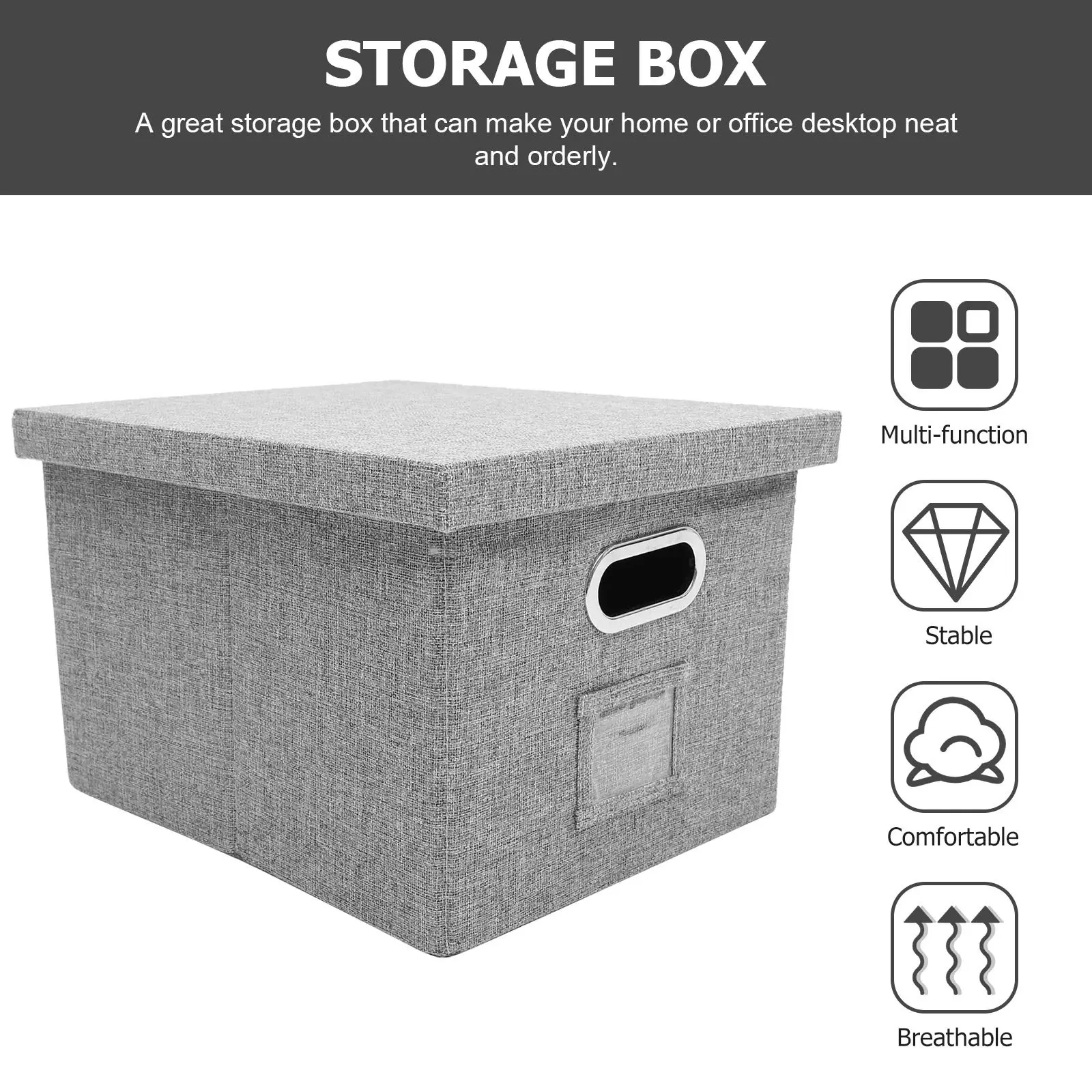 Afbeelding 3: Desktop File Organizer Box Grote capaciteit Stevige desktop-opbergcontainer voor Office Home Documenten Archiefdozen