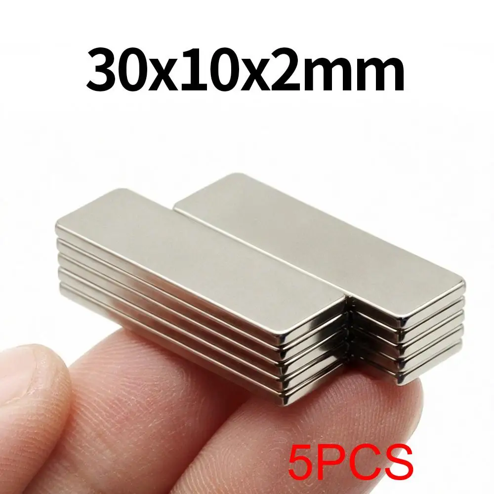 30x10x2mm Supersterke Neodymium-magneet N35 NdfeB Permanente magnetische imanes Blok Krachtige magneten Koelkast