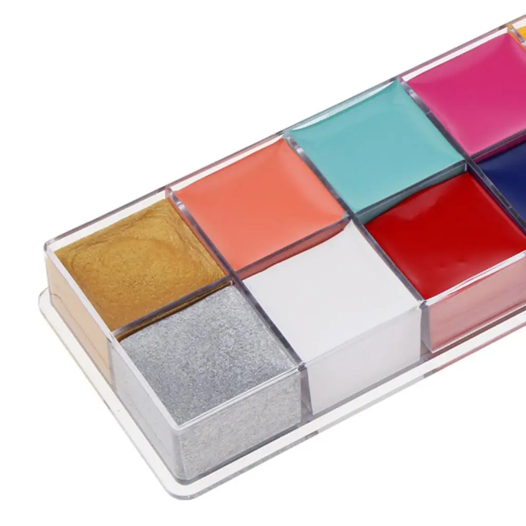 Multi-color Face Painting Professional Kit for Kids 12 Colors Body Paint Palette for Festival and Party Makeup