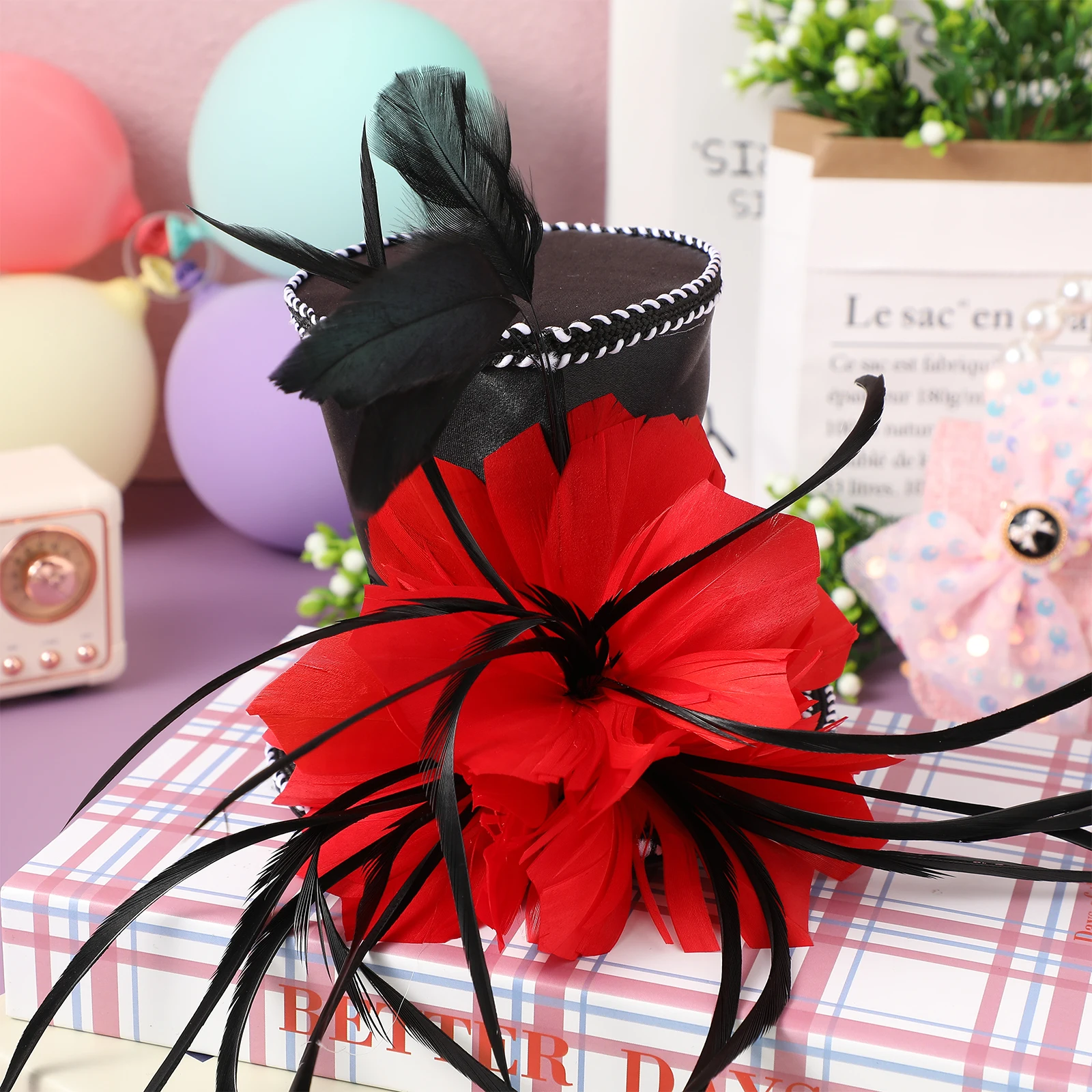 

1pcs Fashionable Mini Top Lightweight Comfortable Party Wedding Halloween Christmas Hair Accessories For Women Fascinator Ladies