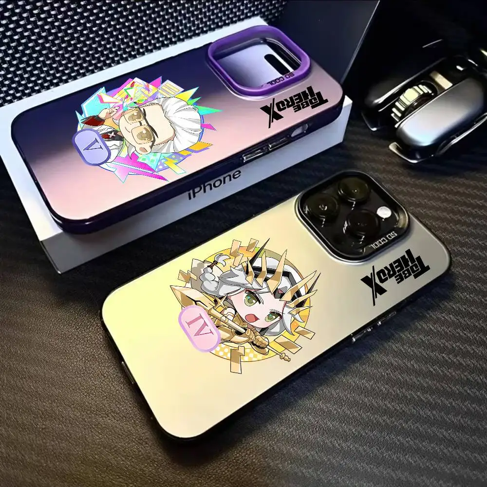 

To Be H-HEROS Cute Cartoon Phone Case For IPhone 16 15 14 13 12 11 Pro Max Black Matte Multicolor Laser Metallic Aurora Funda