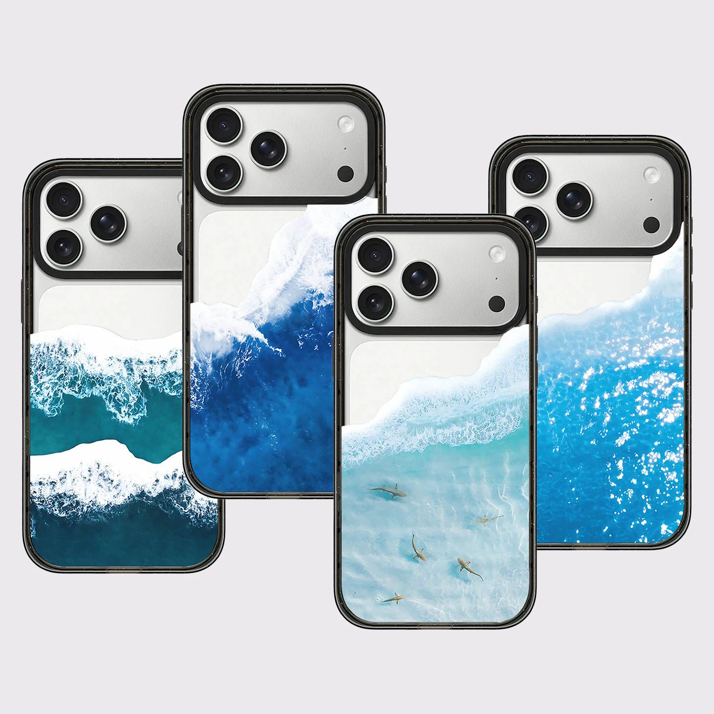 

Blue Ocean Impact Black Border Magnetic Cover for IPhone 12 13 14 15 16 17 Pro Max Case for IPhone 17 Air