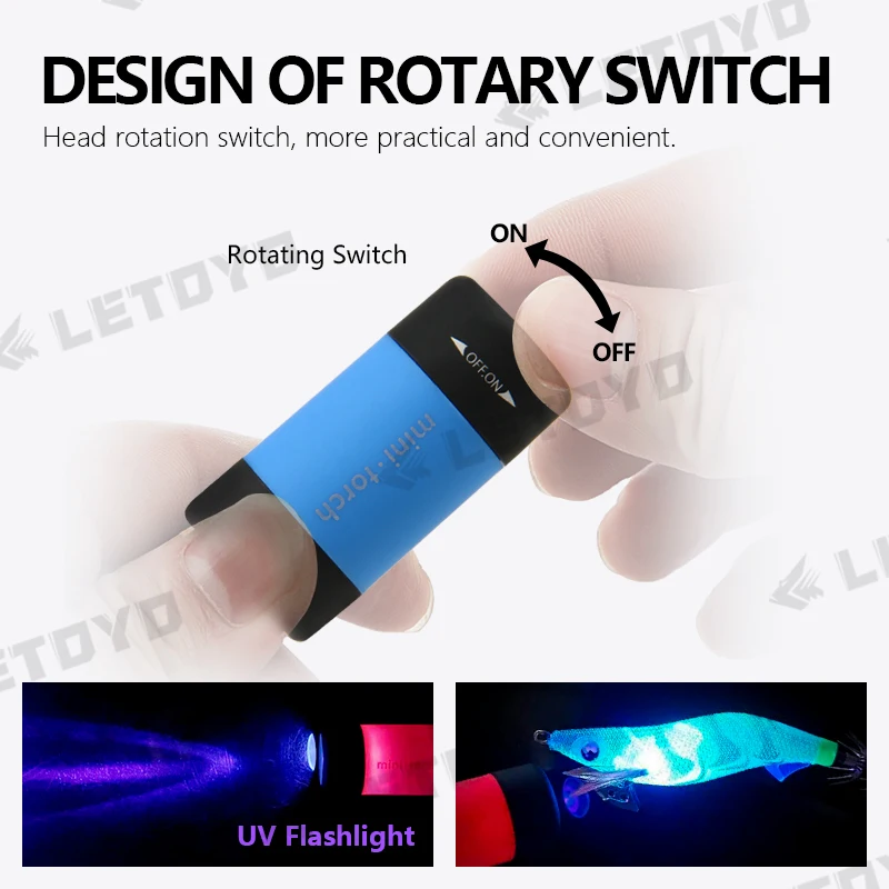 LETOYO latarki UV Led Mini Light latarka USB do wędkowania akumulator przenośny wodoodporny morski kalmary narzędzia połowowe światła