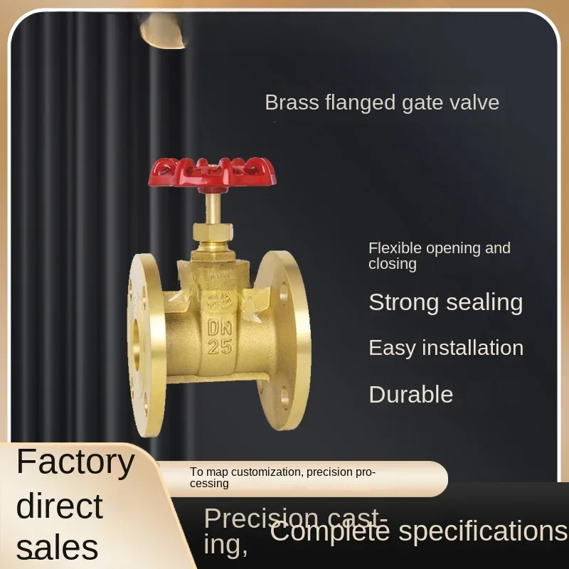 Z45W-16T brass flange series gate valve, manual dark rod, all copper gate valve, wear resistance