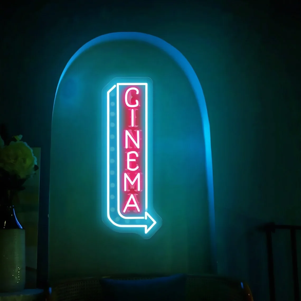 Cinema Neon Sign Cinema Popcorn Drinks Neon Sign Cinema Food Bar Neon Home Movie Theater Film Room Wall Decor Snack Bar