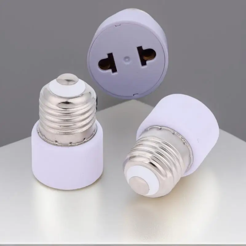 

HOT! Lamp Socket US/EU Without Light Practical White E27 Plug Bulb Holder Light Fixture Bulb Base Adapter DIY Accessories