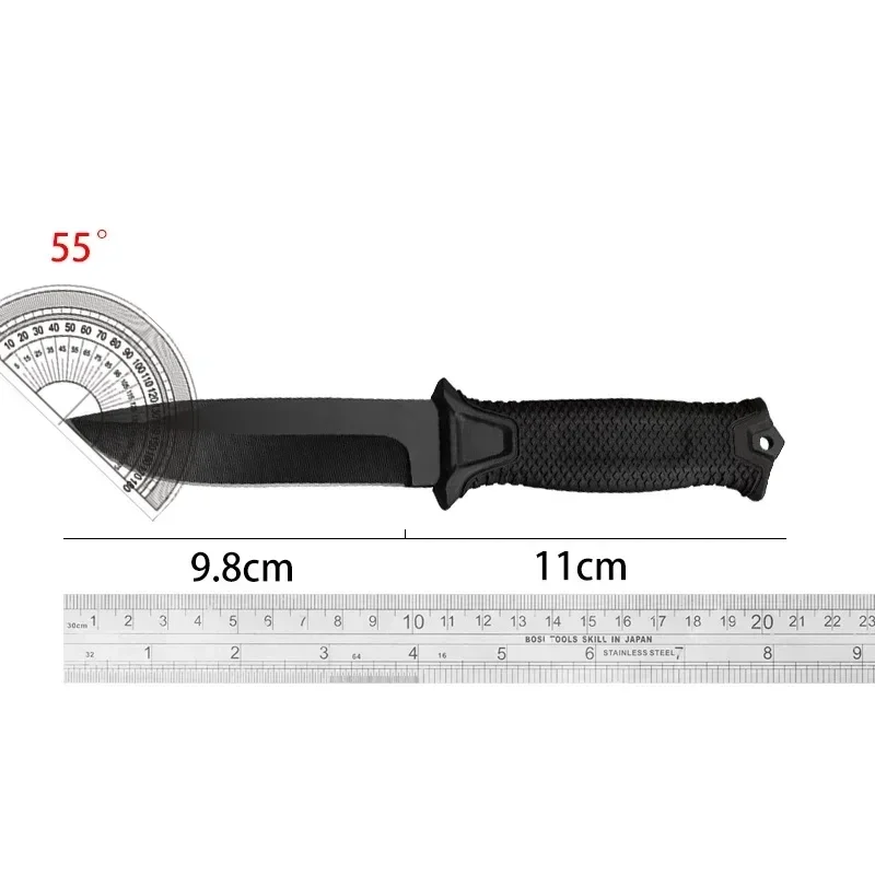 Cuchillo táctico de acero inoxidable para supervivencia en la naturaleza, juego de cuchillos rectos portátiles de autodefensa, novedad de 2024