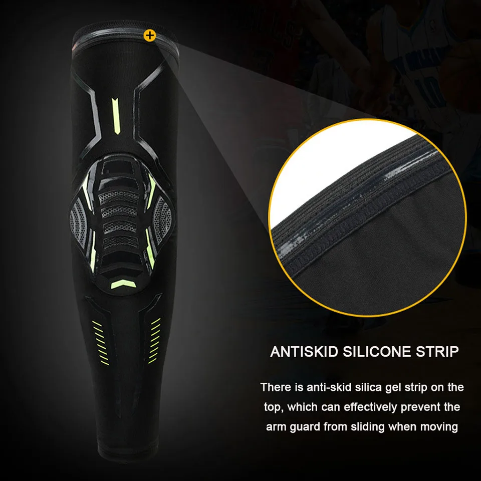 GTUBIKE 1 Stück elastische Basketball-Ellbogen- und Armprotektoren, stoßdämpfende Waben-Ellbogenschützer für Lauf- und Radsport – Detail 19