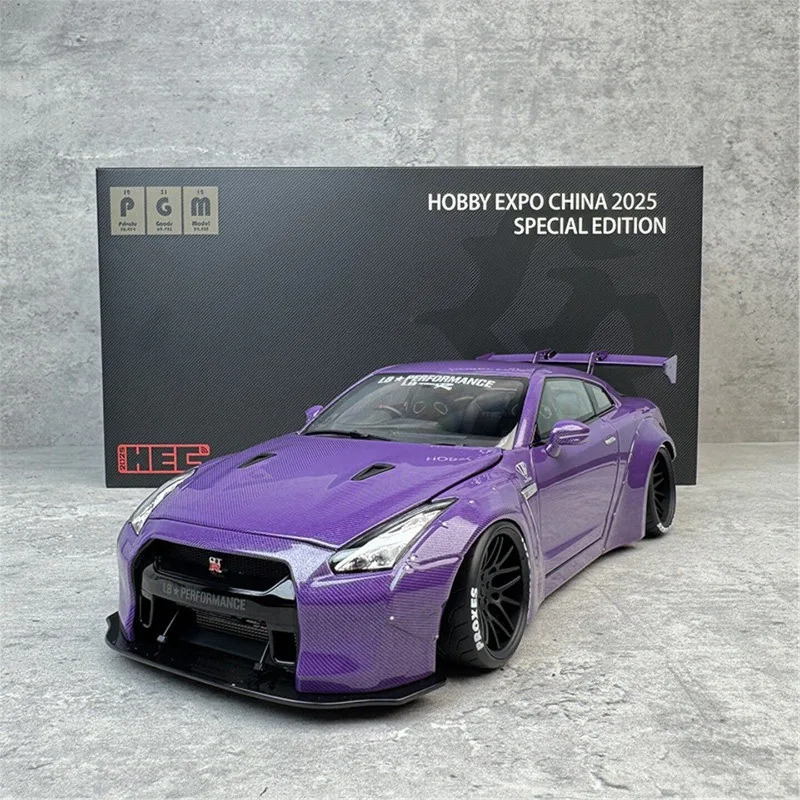 [In Stock]PGM 1/18 Diecast Nissan LB GTR R35 Model, Carbon Fiber Texture, Multiple Color Options, Static Collectible Vehicle