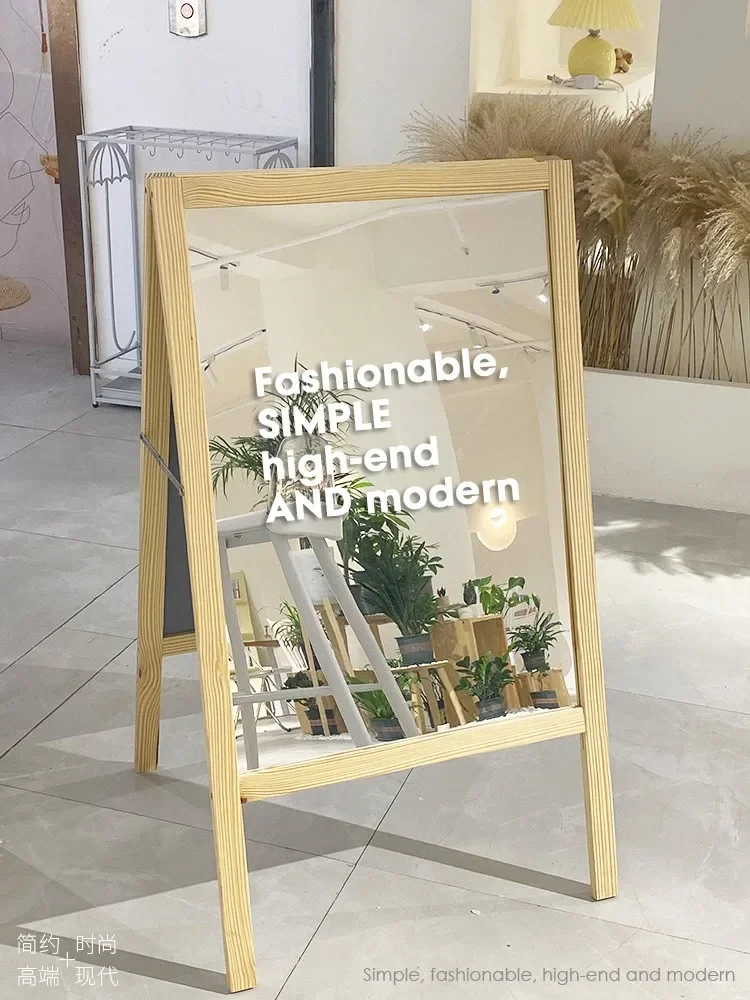 Expositor de placa transparente dupla face de madeira