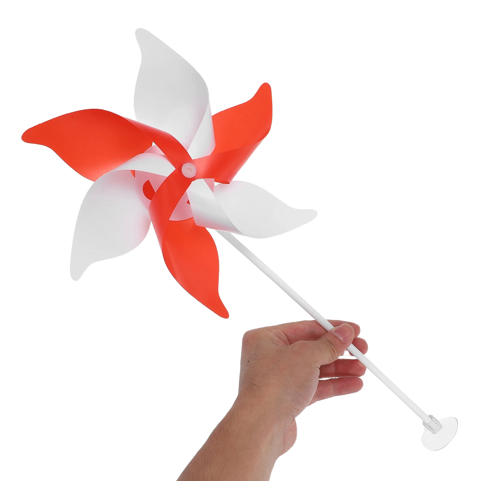 

10 Pcs 21cm Colorful Windmill Decoration Red White Plastic Garden Desk for Outdoor Lawn Party Balcony