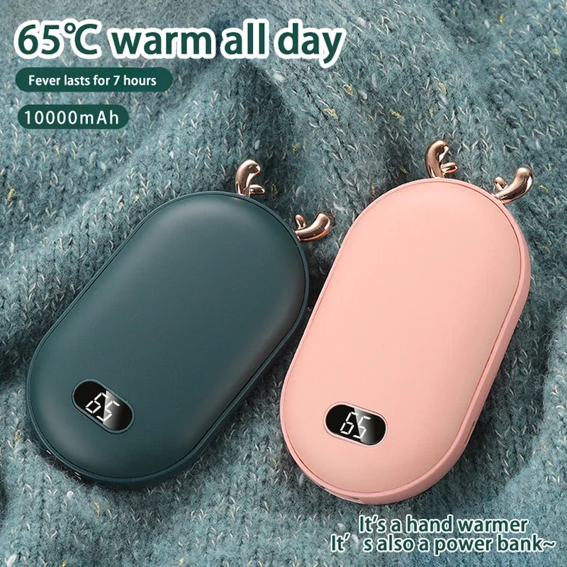 Hand Warmer Power Bank 2 In 1 10000mAh Pocket  Charger 5200mAh Power Bank Winter Heater USB Rechargeable Gift Hand warmer Warmer