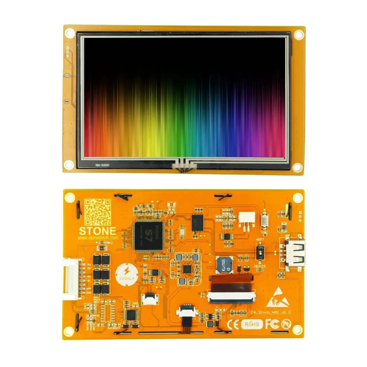 SCBRHMI 4.3 inch Touch TFT LCD Module Display HMI Smart UART Serial Panel for Ardunio UNO/ESP32