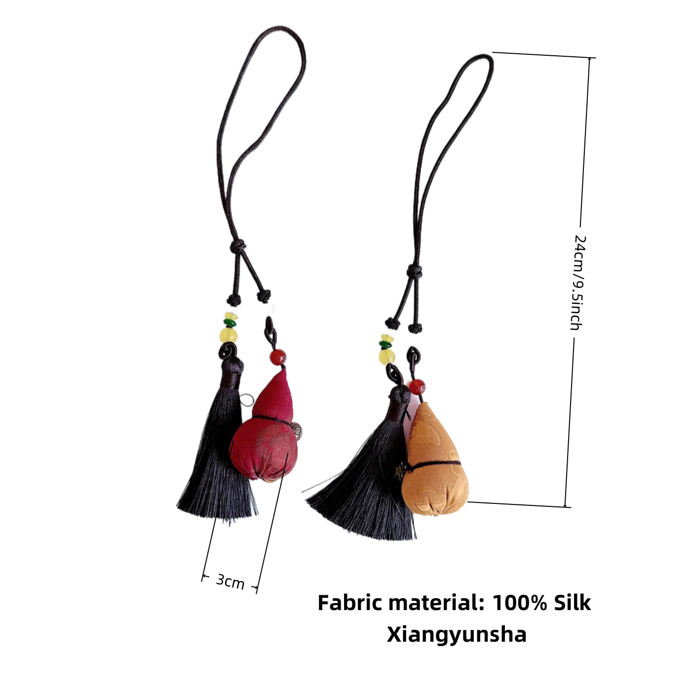 Xiangyunsha القرع الداخلية سيارة قلادة جالبة للحظ للحقائب 100% الحرير الطبيعي الحرفية والإبداع اكسسوارات النمط الصيني