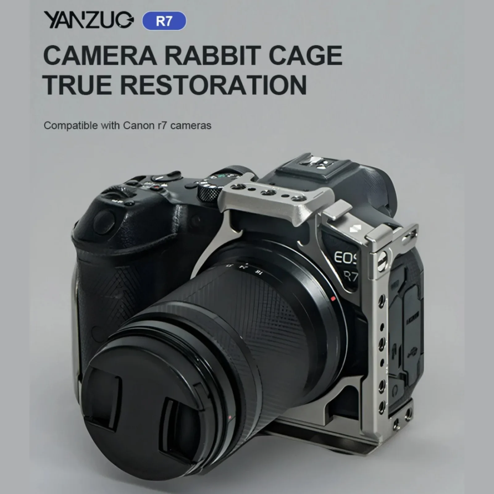 YANZUO Camera Cage For Canon R7 Stabilizer Protection Frame 2 Points Fixed Quick Release Bracket Metal Camera Cage