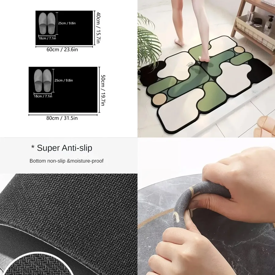 

Нескользящий коврик для ванной комнаты из диатомовой грязи специальной формы, впитывающий коврик для дома, противоскользящий коврик для ванны, коврик для туалета, придверный коврик