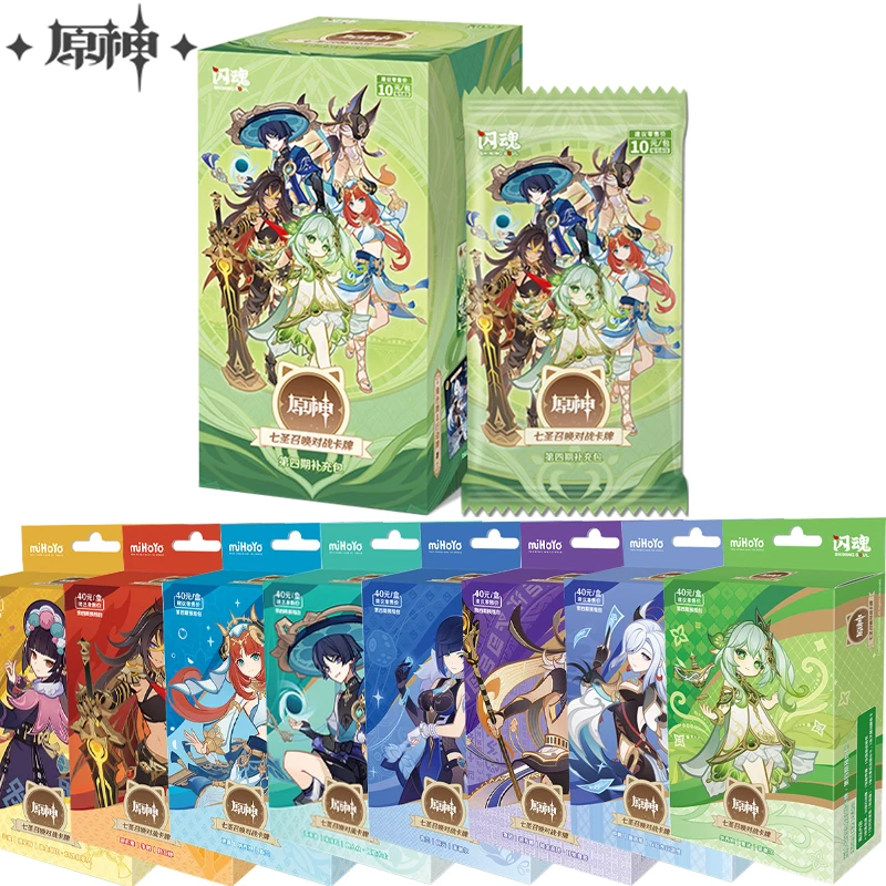 SHININGSOUL Genshin Impact Card Genius Invokation TCG Battle Card Booster  Pack Vol.4  Trading  Game Anime Collection  Toys Gift