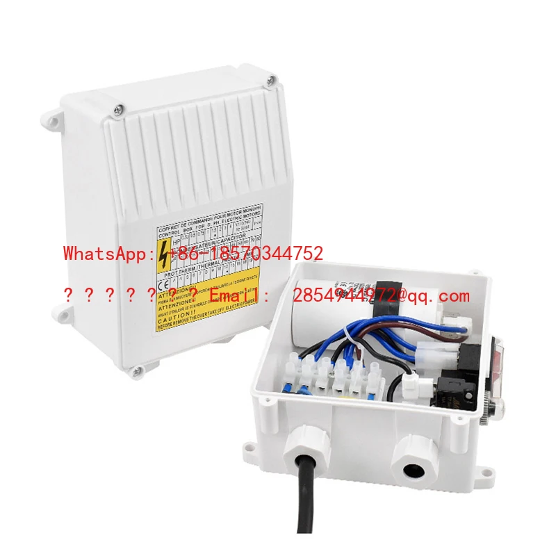 Deep well pump external capacitor box power junction box 0.5-3 kw submersible pump controller pump head