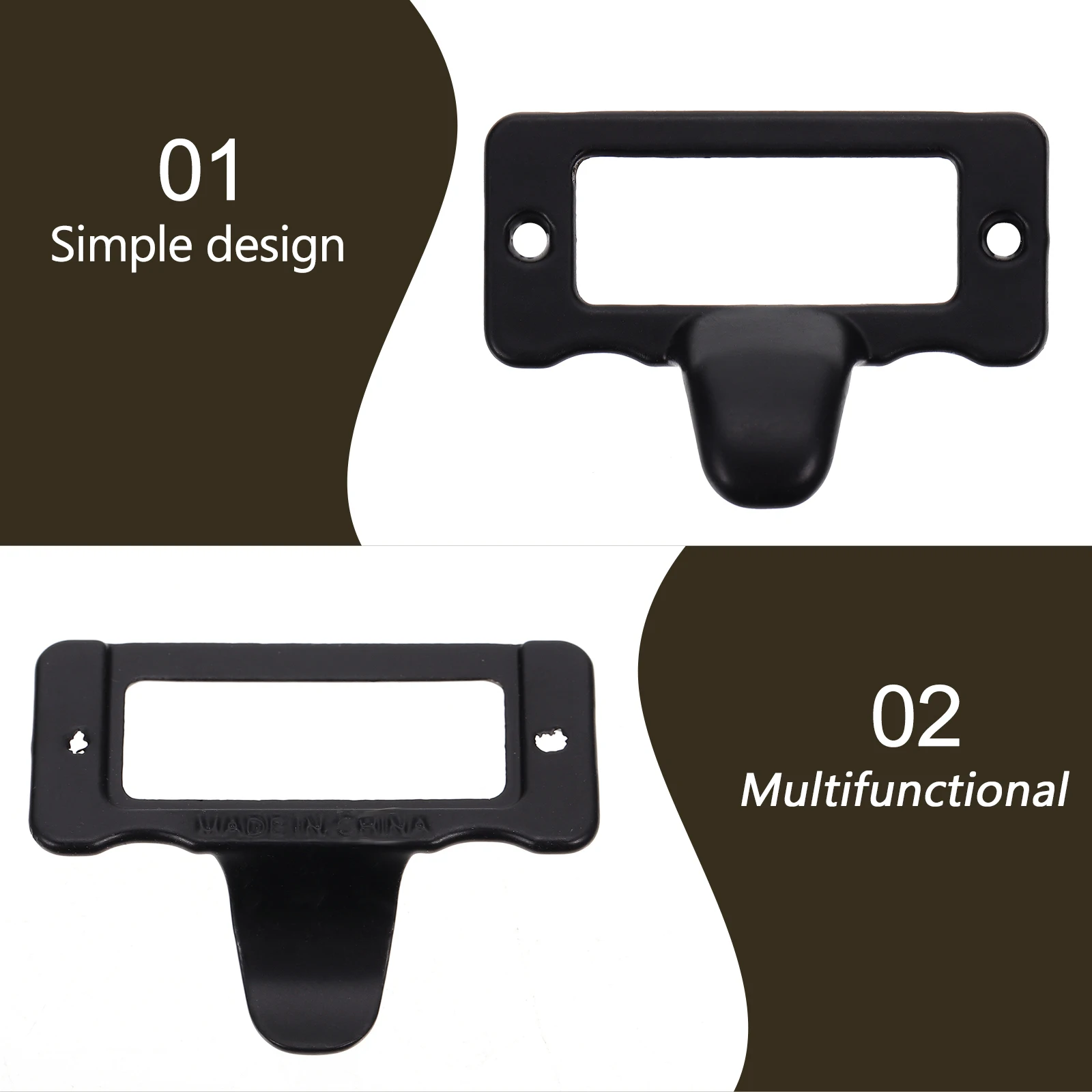 

10 Pcs Cabinet Pull Handles Zinc Alloy Retro Design Furniture Door Label Frames Tag Handle for Drawer Storage Hardware