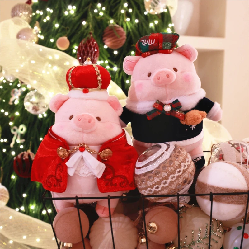 Lulu Pig Kerstserie Pluche 18cm Pop Dierenspeelgoed Winter Plushie Kerstboom Hangend Ornament Decoratie Vakantiecadeaus