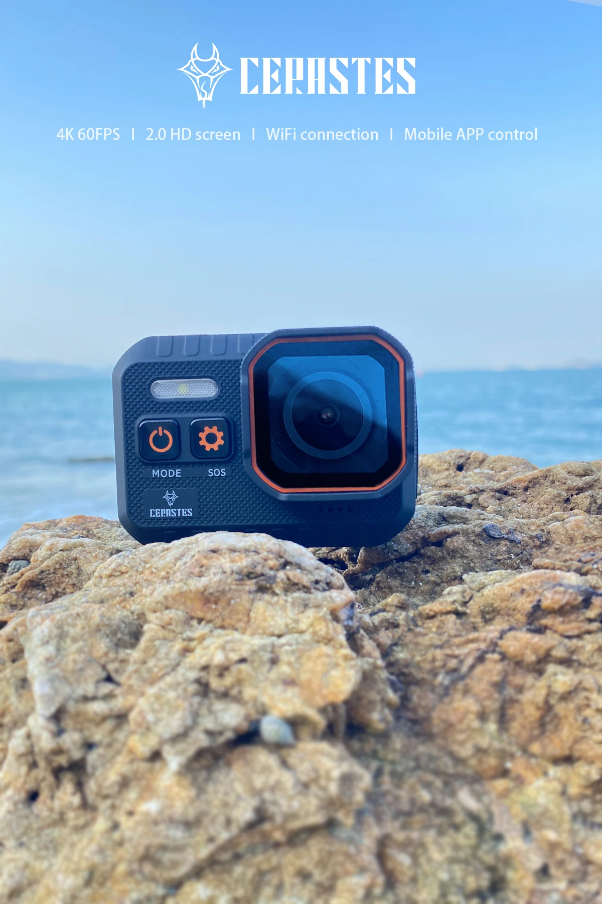 CERASES Action กล้อง 4K 60FPS wifi พร้อมรีโมทคอนโทรล 30 เมตรกันน้ำ 170 ° มุมกว้างกล้อง Dash Cam Go กล้องกีฬา pro