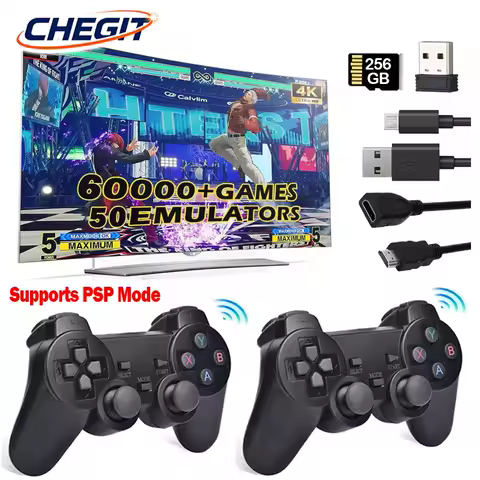 New X2 Plus 60000+Games 256 GB 50+ Emulators Classic Video Game Console Gaming Stick 4K HD Wireless Controller for PSP/PS1/GBA