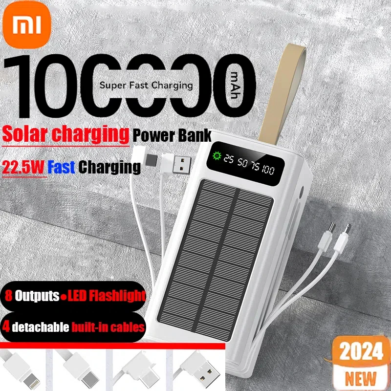 

Xiaomi 100000mAh Fast Charging Power Bank Solar Charger Powerbank Portable External Battery For iPhone Samsung Huawei New