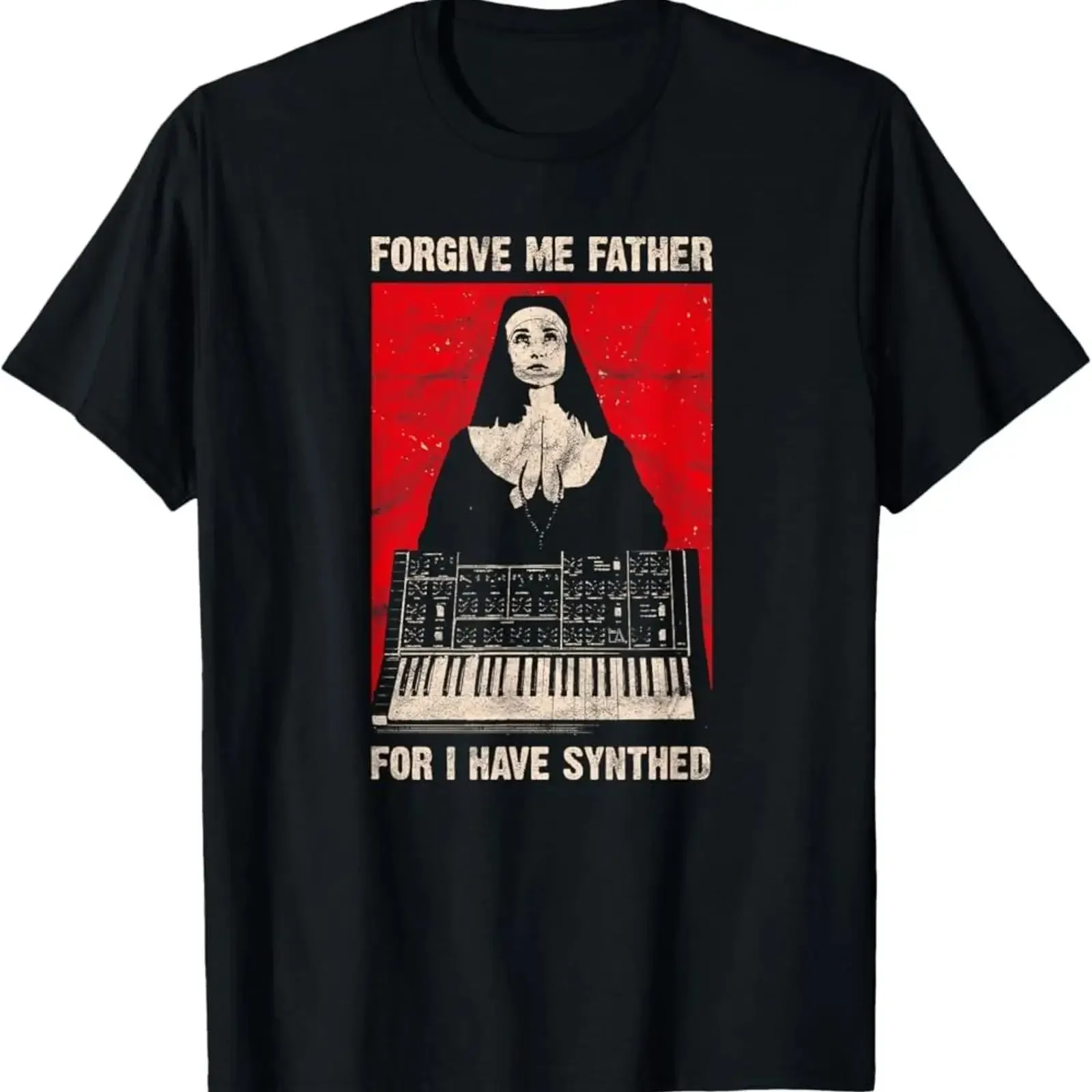 RARE Synthesizer Vintage Analog Synth Retro ADSR Gear VCO Nun T Shirt vintage Washed homme Versatile Unisex graphic Stretched