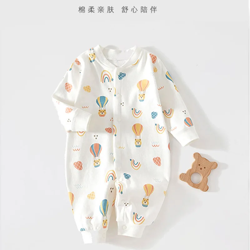 

Комбинезон для новорожденных, мягкий комбинезон без костей, осенне-зимний четырехсезонный детский кардиган из чистого хлопка для новорожденных, одежда без костей