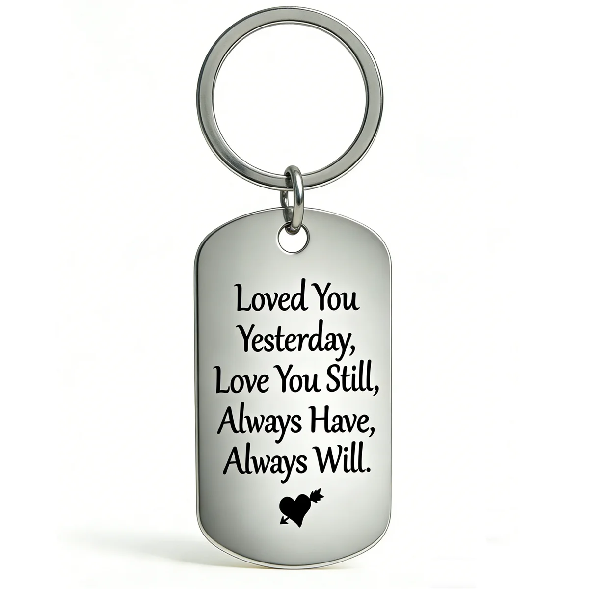 1Pc Cupid Arrow Heart Keychain for Lovers Eternal Love Gift for Valentine's Day Anniversary Engraved Loved You Always Have Will