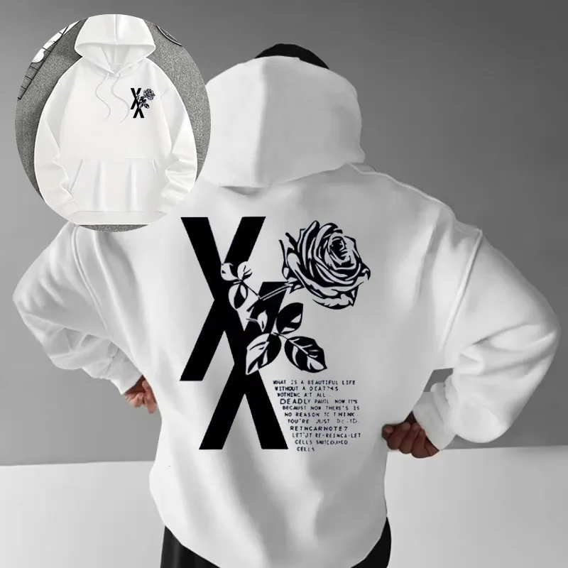 2025 مغني الراب Mgk فقدت رحلة هوديي الرجال الشتاء عادية القطن موضة البلوز موضة الملابس المتضخم الرجعية هوديي #2