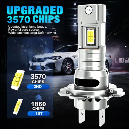 Imagen 2 del producto Heyword H7 bombilla de faro LED Mini inalámbrica 460W 155000LM 6500K CSP para faros de coche lámparas de diodo automático H7 Turbo Led automóvil