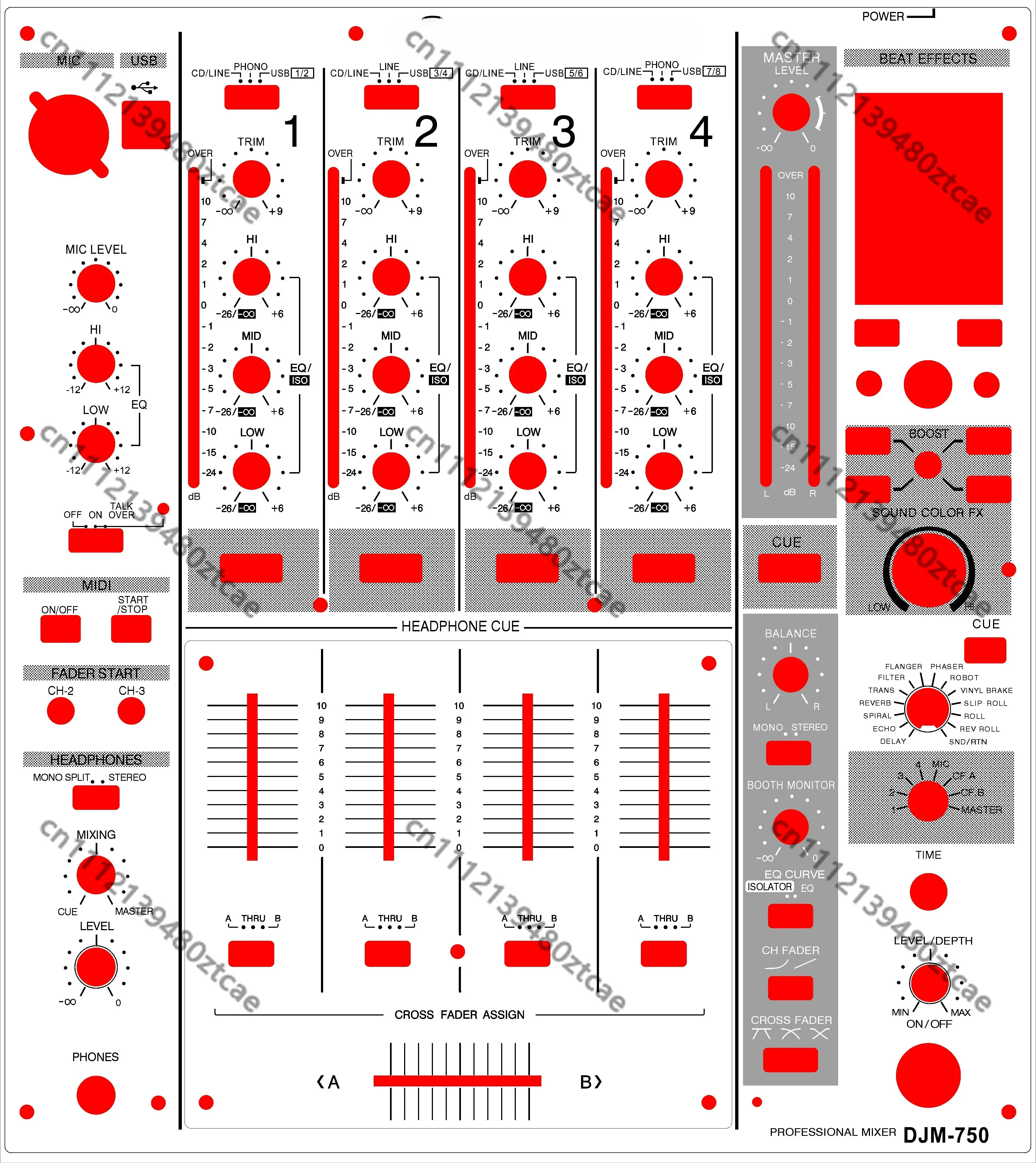 

Colorful Panel Protective Stickers Skin Decals For DJ Mixer Controller Anti‑Scratch Protective Film