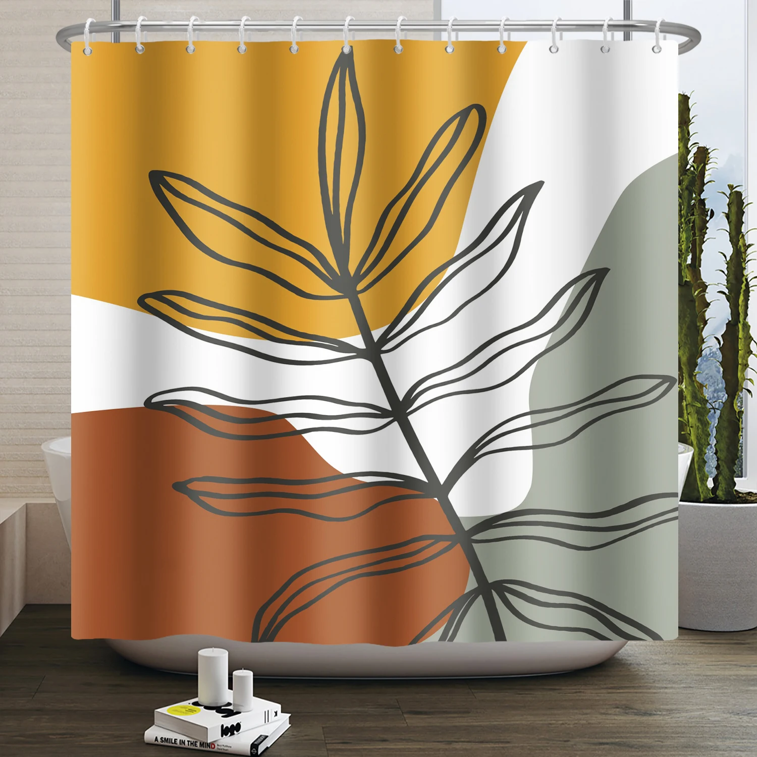 Nordic Wind Shower Curtain Abstract Aesthetic Bohemian Modern Mid Century Bathroom Curtain Waterproof for Hotel Bathtub 180x240