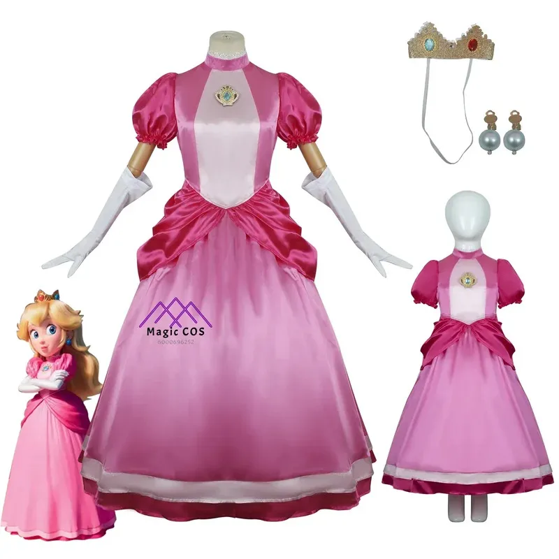 

Handmade Peach Princess Dress Fashion Cosplay Costume Kids Girl Party Essential Costumes for Halloween Christmas Carnival Cos
