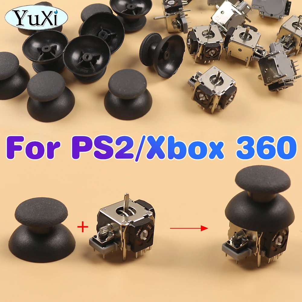 

1Set For PS2 Xbox360 Controller 3D Analog Joystick Sensor Thumbsticks Cap Gamepad Small Hole Buttons Repair Accessories