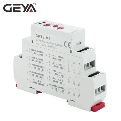 Imagen 2 del producto GEYA GRT8-M 16A Relé temporizador multifunción con 10 opciones de funciones AC DC 12V 24V 220V 230V Relé de tiempo