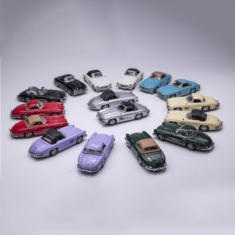 GFCC 1:64 Scale 300SL Roadster Soft-top/Hard-top Sports Alloy Car Model Collection Display Toy Gift Souvenir