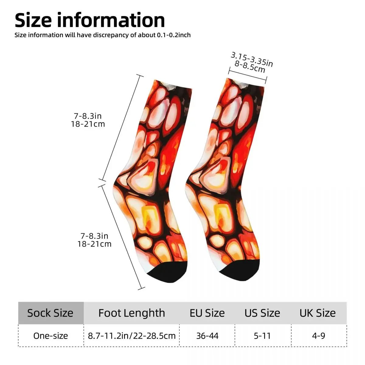 Crazy compression Fluid Motion 002 - Fire Sock for Men Vintage Seamless Pattern Crew Sock Casual