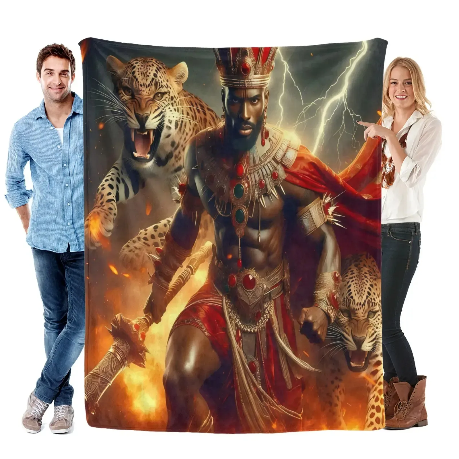 Customize Lion Leopard Pattern Blanket 1 Count Soft Comfortable Throw Blanket Warm Napping Blanket for Home Office Travel Outdoo