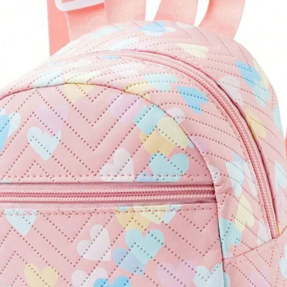 Mini mochila de unicórnio arco-íris para crianças, bolsa escolar PU multicolorida, estilo e durabilidade para crianças pequenas, moda feminina