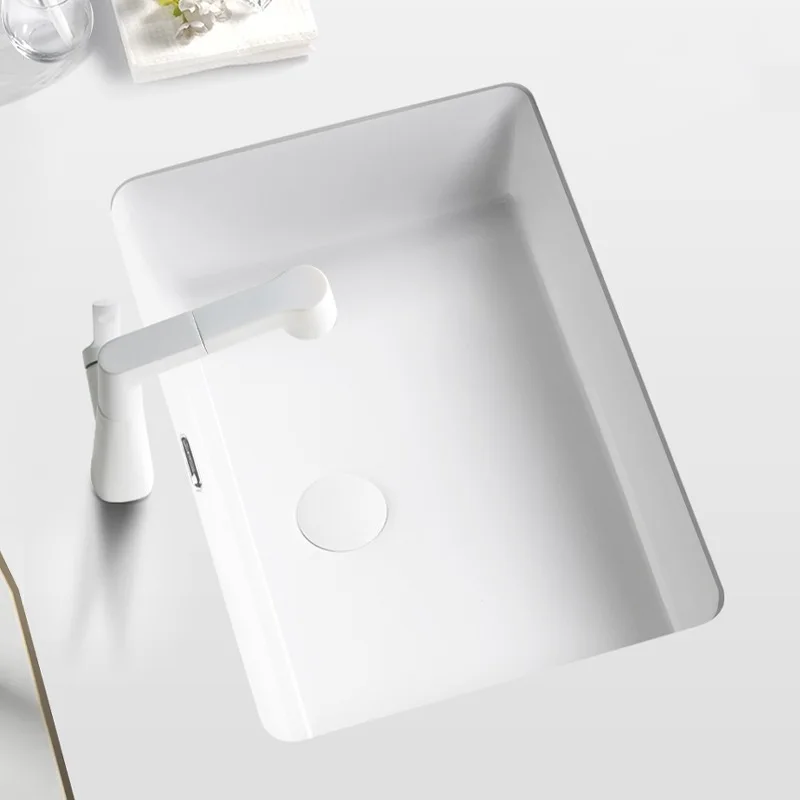 

Керамическая раковина под столешницей, встраиваемая раковина, круглая раковина для ванной комнаты, умывальник с квадратным плоским дном и глубоким дном.