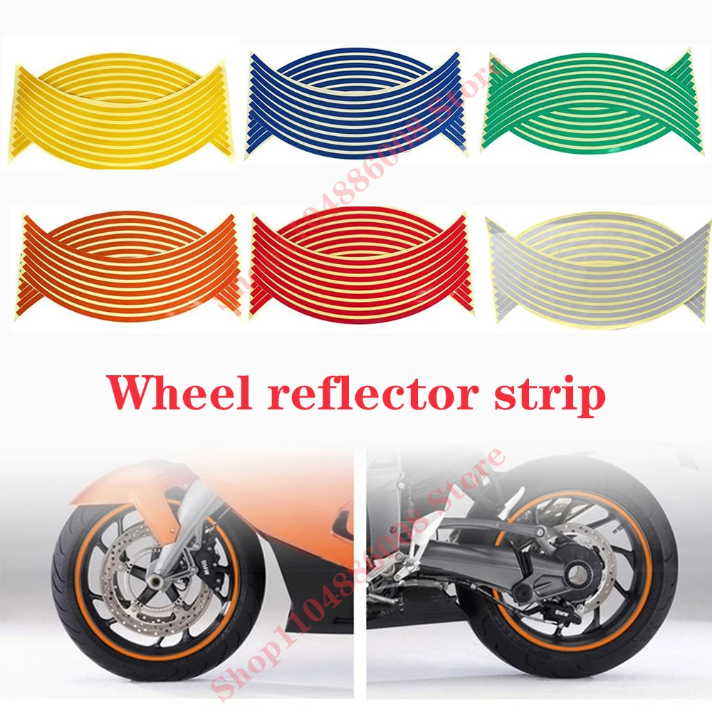 

Motorcycle wheel reflective sticker wheel hub reflective strip sticker personalized wheel rim sticker car tire universal