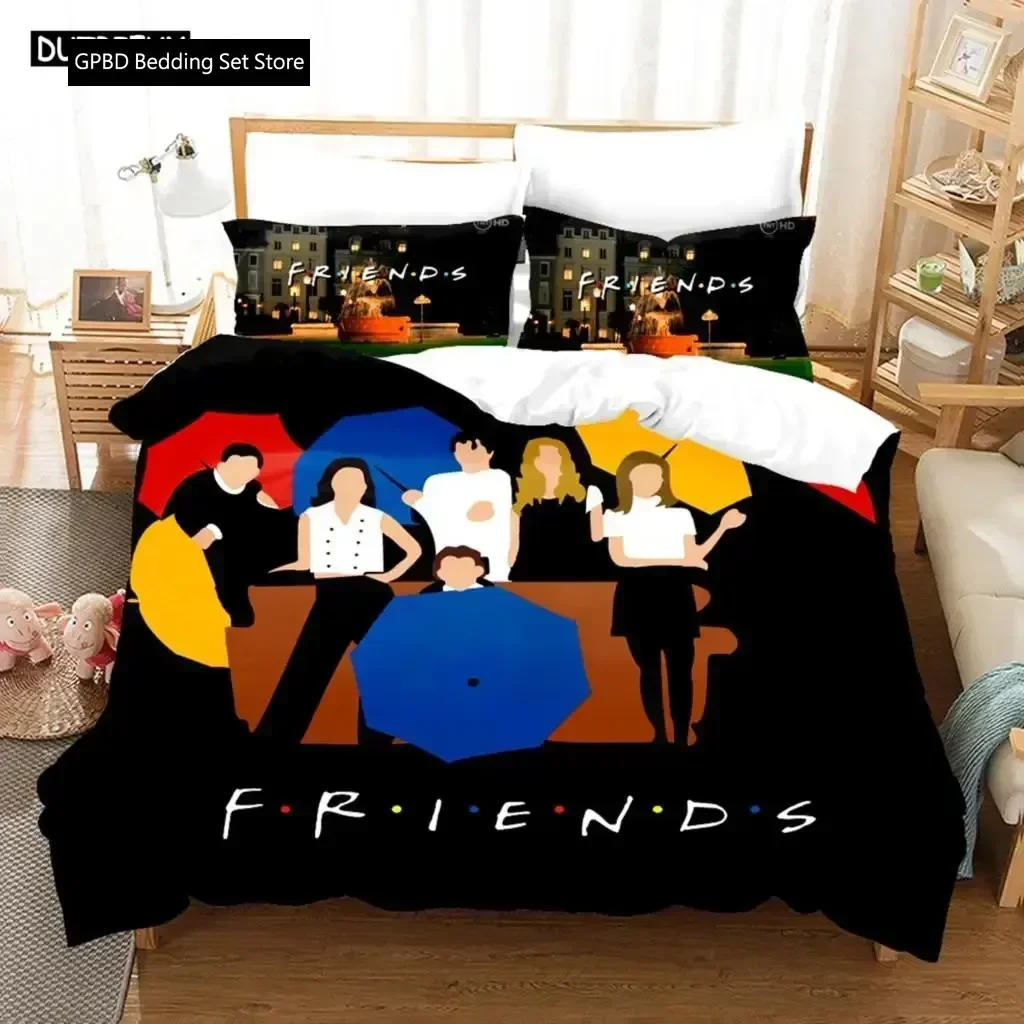New 3D Friends Supplies Set Duvet Cover Set Bedding Sets For Adults Bed With Pillowcases No Filling Luxury Birthday Gifts