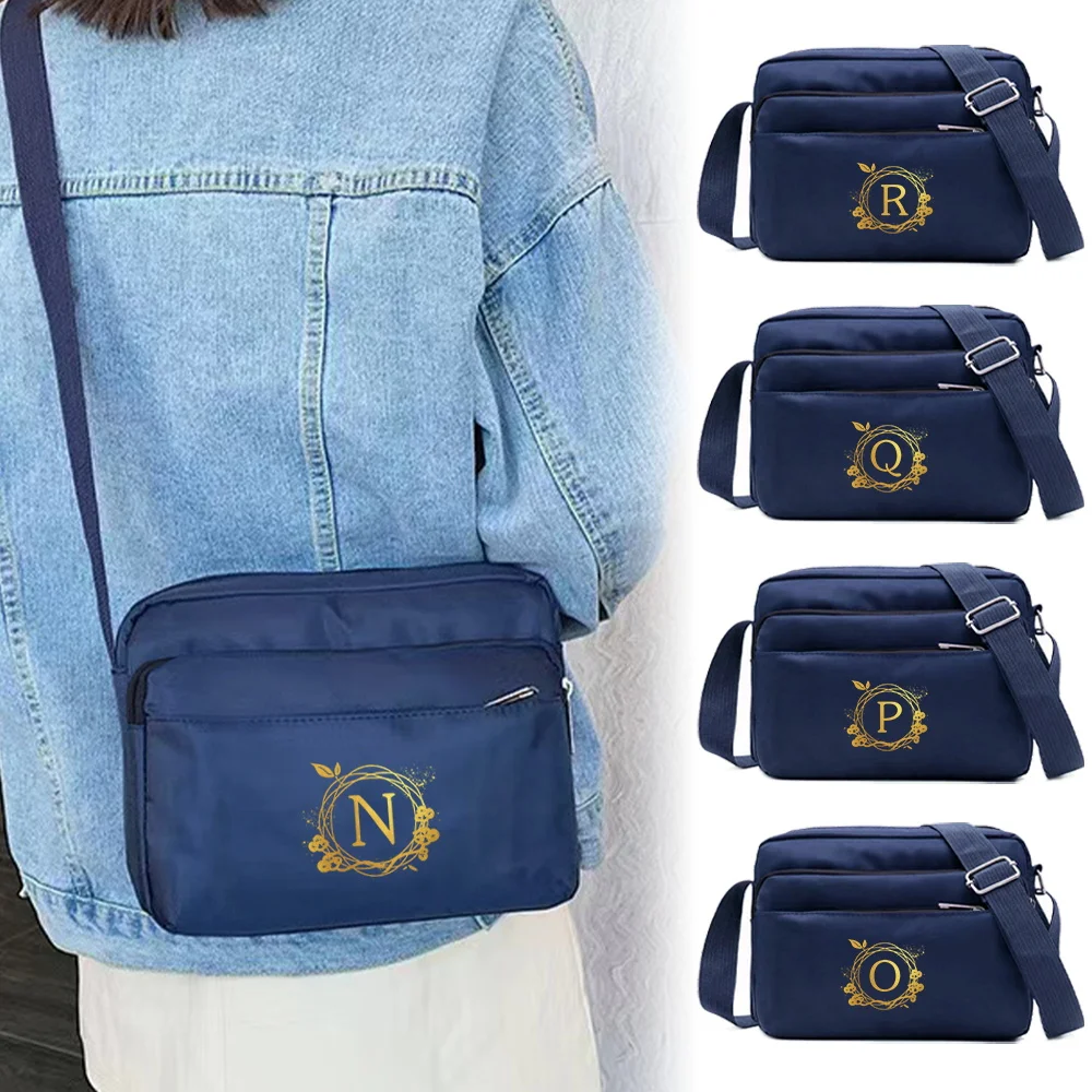 

Messenger Bag Fashion Design Sense Simple and Durable Work Commuting Wreath Pattern Printing Series Multi Layered Storage Bag