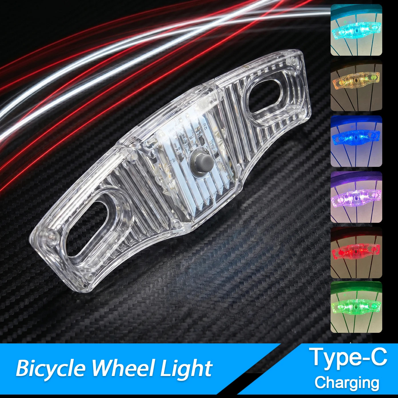 2Pcs LED Bike Wheel Spoke Lights with 20 Different Modes,Rechargeable USB-Powered & Battery Operated,Warning Cycling Flash Light