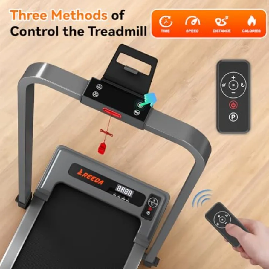 Portable Electric Treadmill for Home and Office Use Compact Folding Running Machine with 2.5HP Motor 300lbs Weight Capacity 15I