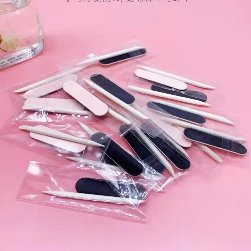 50pcs Disposable Nail Cleaning Care Kit Mini Nail File Sticks Nail Art Tool Portable Filer Accessories Manicure Supplies