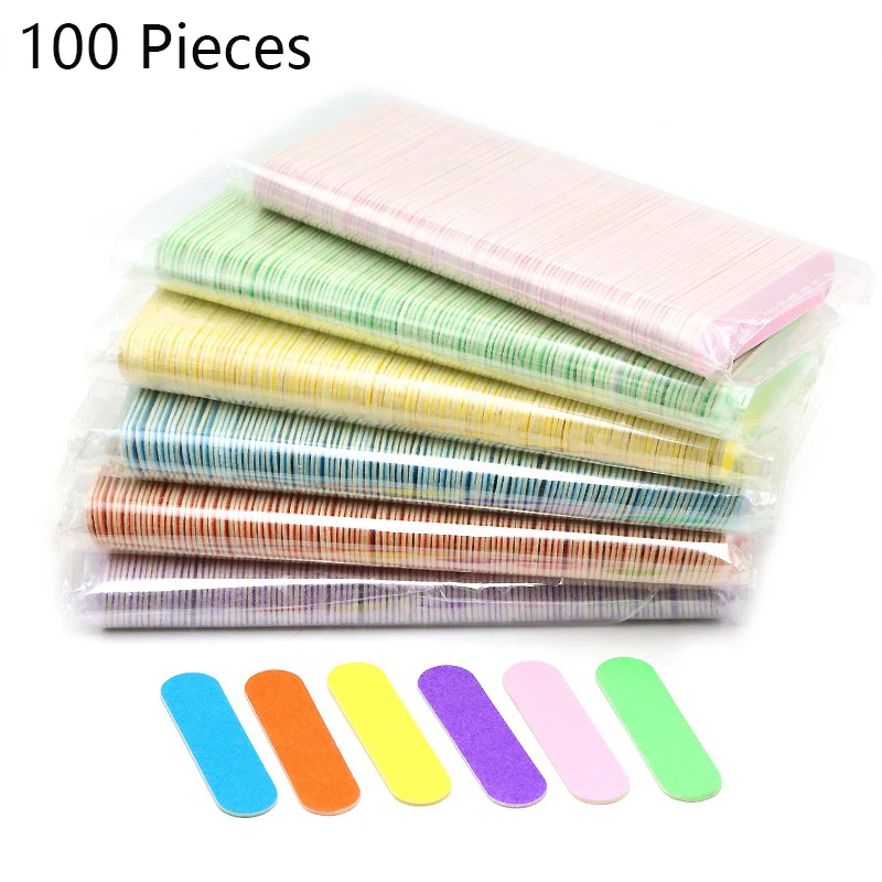 Buy in Bulk Pay One Shipping Fee Only 6CM 100 Pcs Double Side Wood Nail Files Disposable Mini Wooden File Sandpaper Grinding